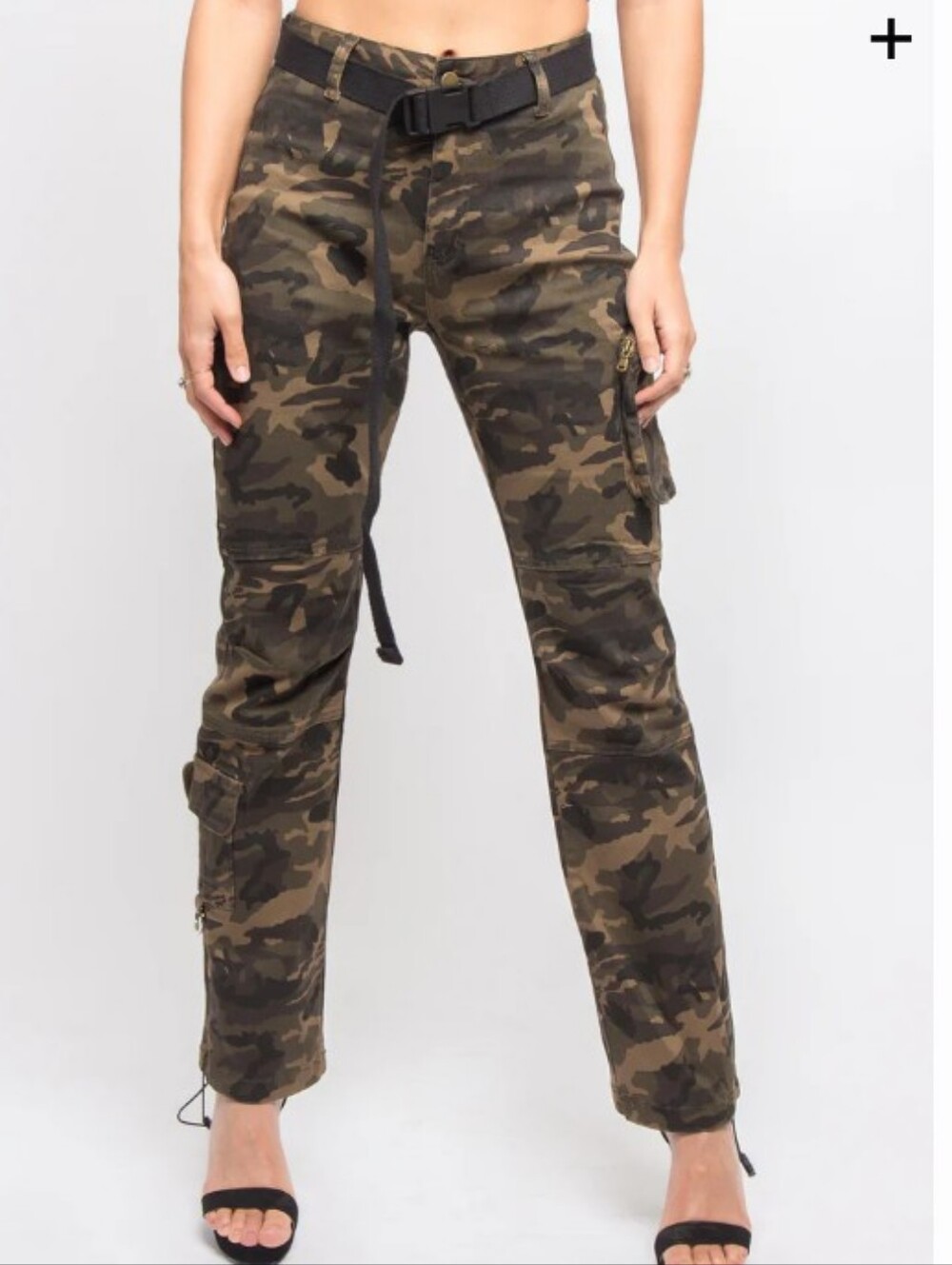 American Bazi Camo Cargo Joggers Jeans Olive Green Utility Fatigues Lge  30x30.5